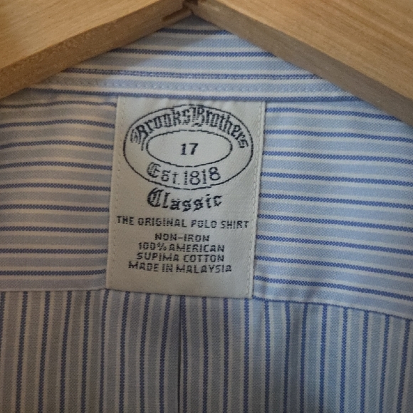 Brooks Brothers Light Blue Striped Short-Sleeve Button-Down Shirt - Picture 2 of 3
